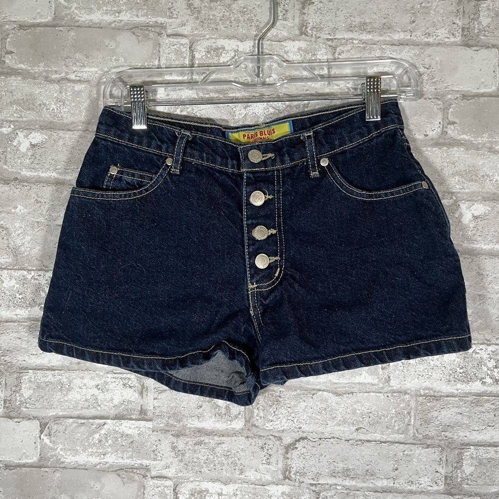 vintage 90s Paris Blues Originals dark wash denim shorts button fly Women's SZ 5